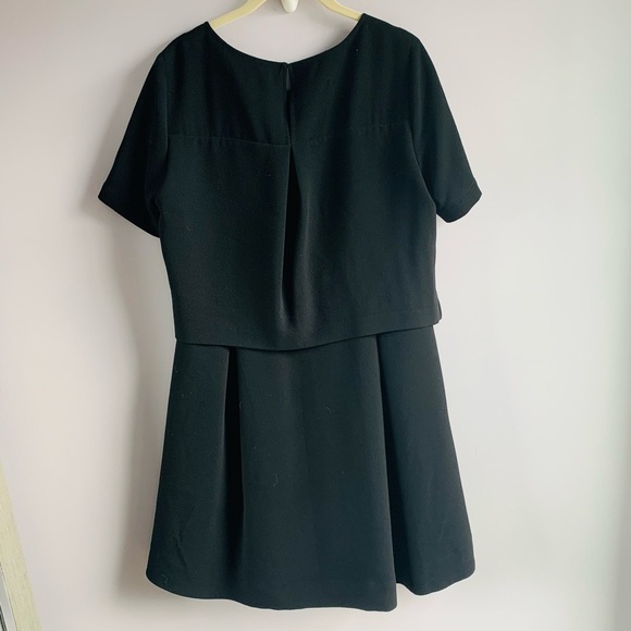 Madewell Dress Black 'Folio' Crepe Overlay Top Formal Professional Office Size 4 - Picture 7 of 7